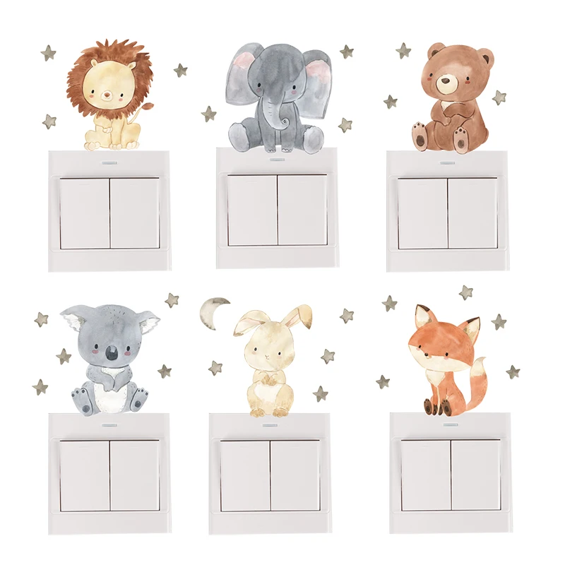 Baby Nursery Furniture Sets - 6 buah/set stiker saklar warna Boho