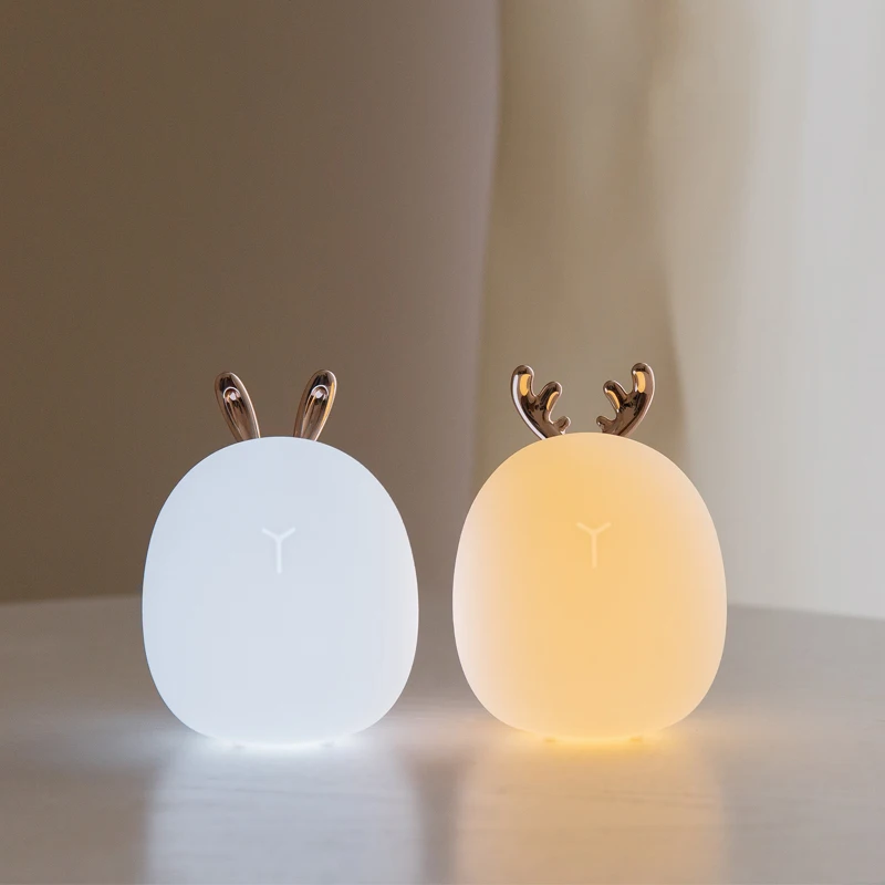 Baby Nursery Egg Light - Lampu malam silikon rusa kelinci Led