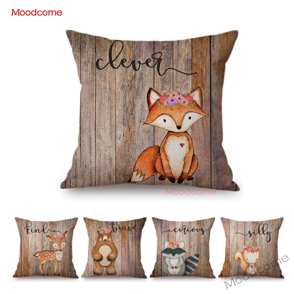 Baby Nursery Cushion - Sarung Bantal Sofa Motif Hewan Hutan