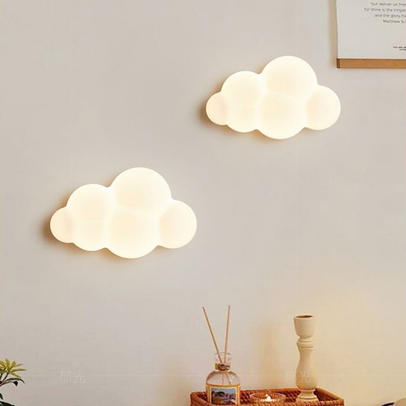 Baby Nursery Egg Light - Lampu dinding awan putih untuk kamar