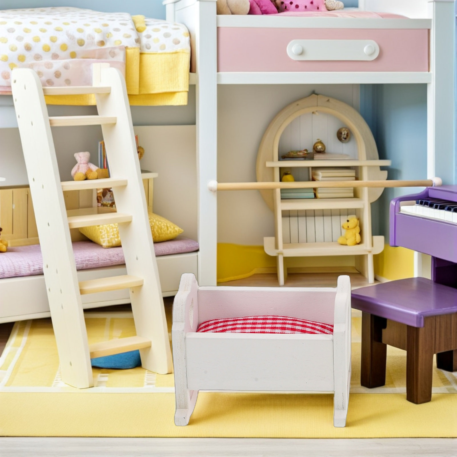 Baby Nursery Furniture Sets - 3Pcs Tempat Tidur Bayi Miniatur Rumah