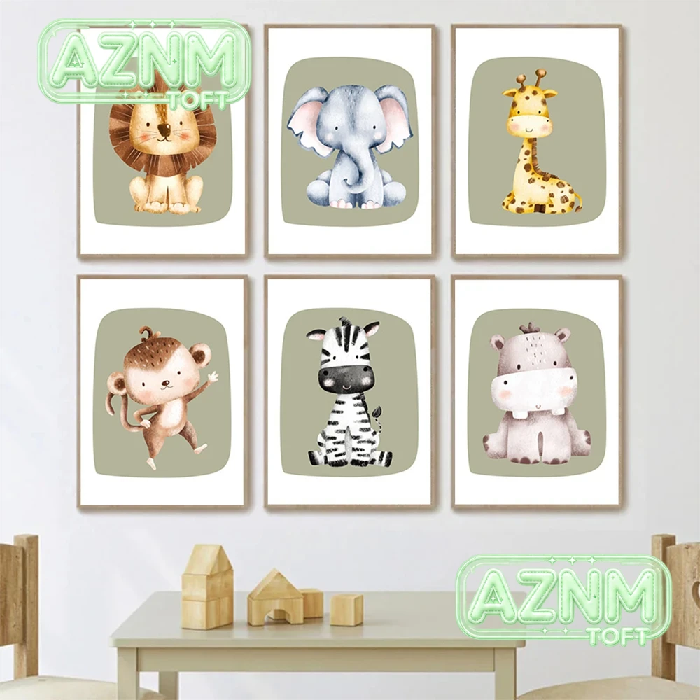 Baby Zebra Nursery - Lukisan Kanvas Kartun Monyet Lucu Zebra