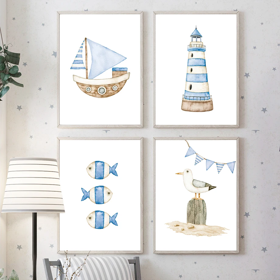 Baby Nursery Paintings - Poster dan Cetakan Kanvas Lukisan Dinding