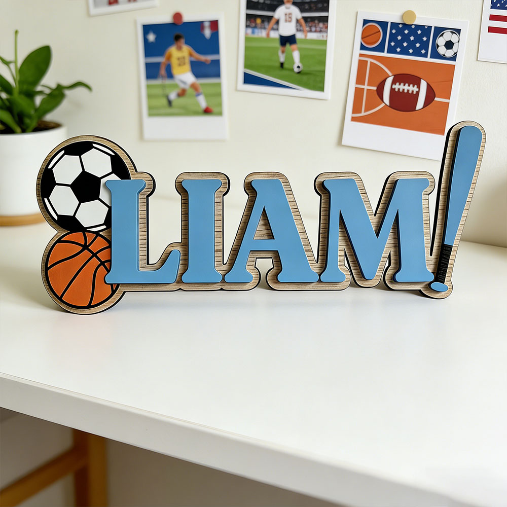 Baby Nursery Themes Boy - Papan Nama Pintu Kustom Sepak Bola