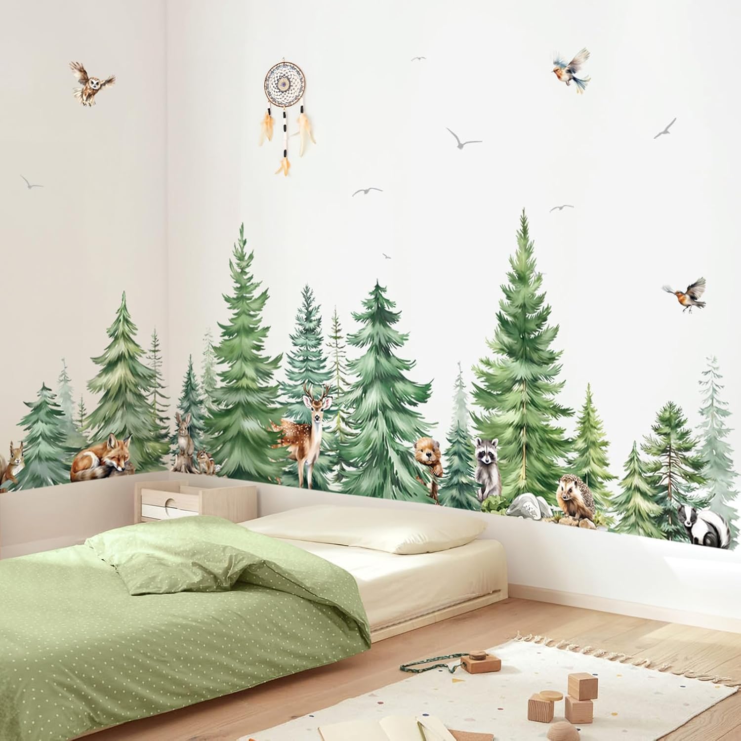 Baby Nursery Tree - Stiker Dinding Hewan Pohon Pinus Cat