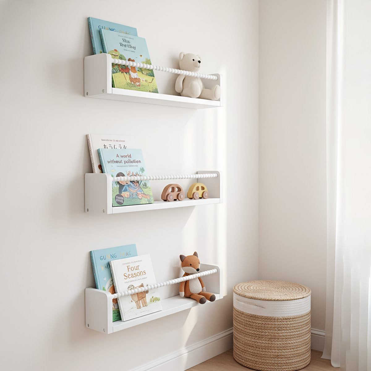 Baby Nursery Shelf - Rak Buku Anak, Rak Buku Kayu