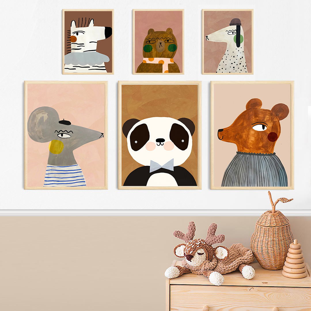 Baby Zebra Nursery - Poster Kamar Bayi Lucu Gambar Cetak
