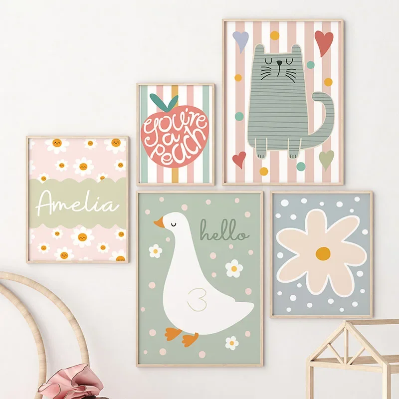 Baby Nursery Paintings - Lukisan Kanvas Seni Dinding Kamar Bayi