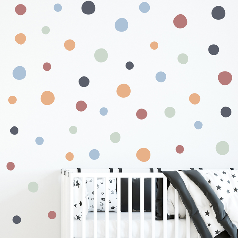 Baby Nursery Furniture Sets - 60 buah/set stiker dinding pola lingkaran
