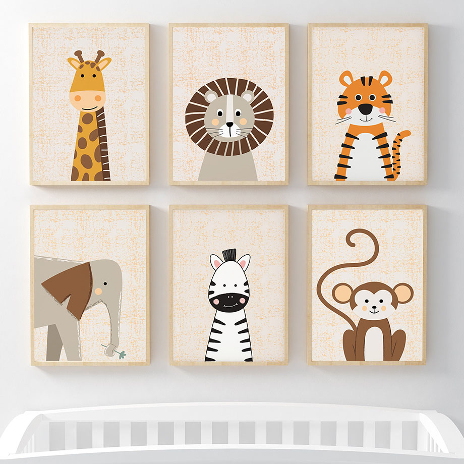 Baby Zebra Nursery - Lukisan Kanvas Seni Dinding Kamar Bayi
