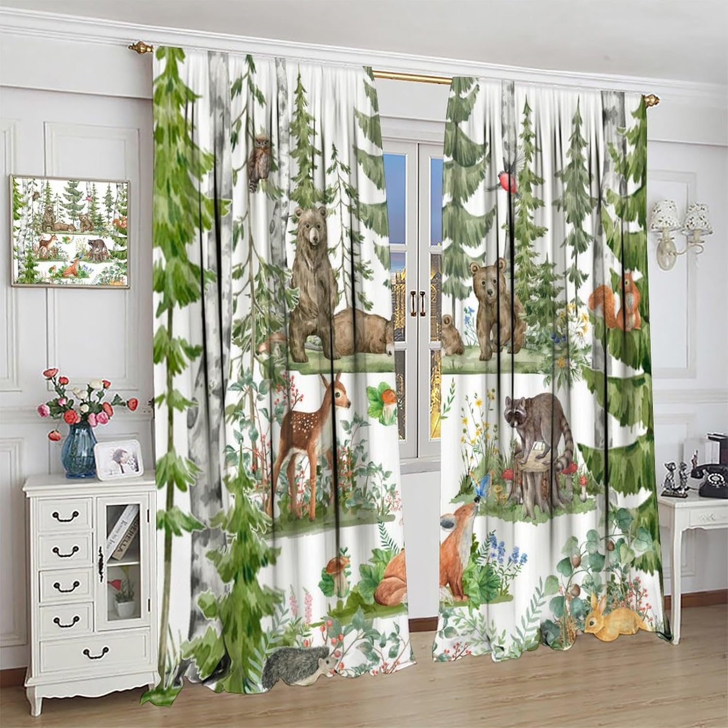 Baby Nursery Tree - Tirai Hewan Hutan untuk Anak-Anak, Hiasan