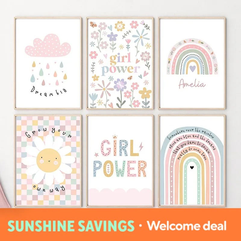 Baby Nursery Paintings - Lukisan Kanvas Seni Dinding Kamar Anak