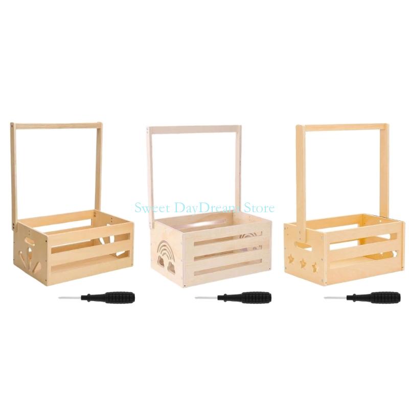 Baby Nursery Basket - Y88C Wooden Baby Shower Hadiah Keranjang