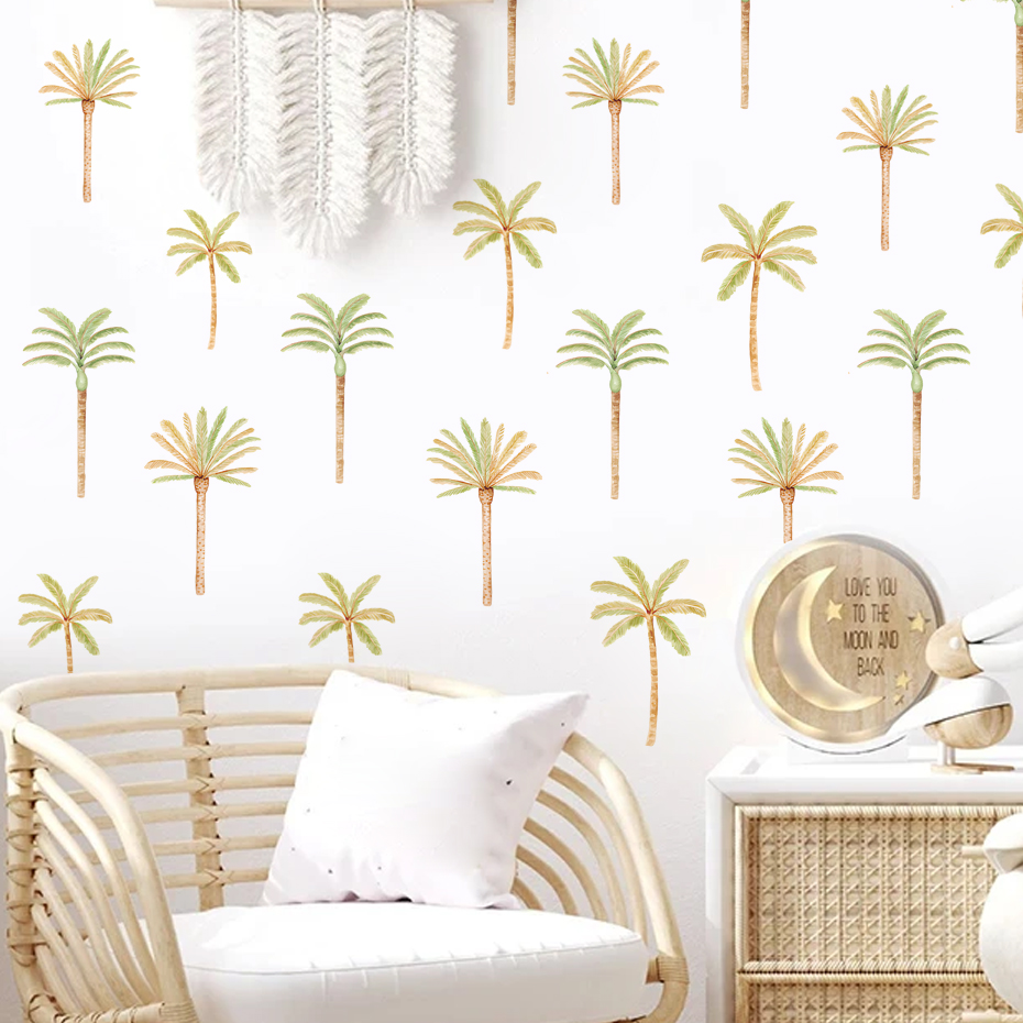 Boho pohon kelapa stiker dindi - Baby Nursery Tree ulasan dan harga