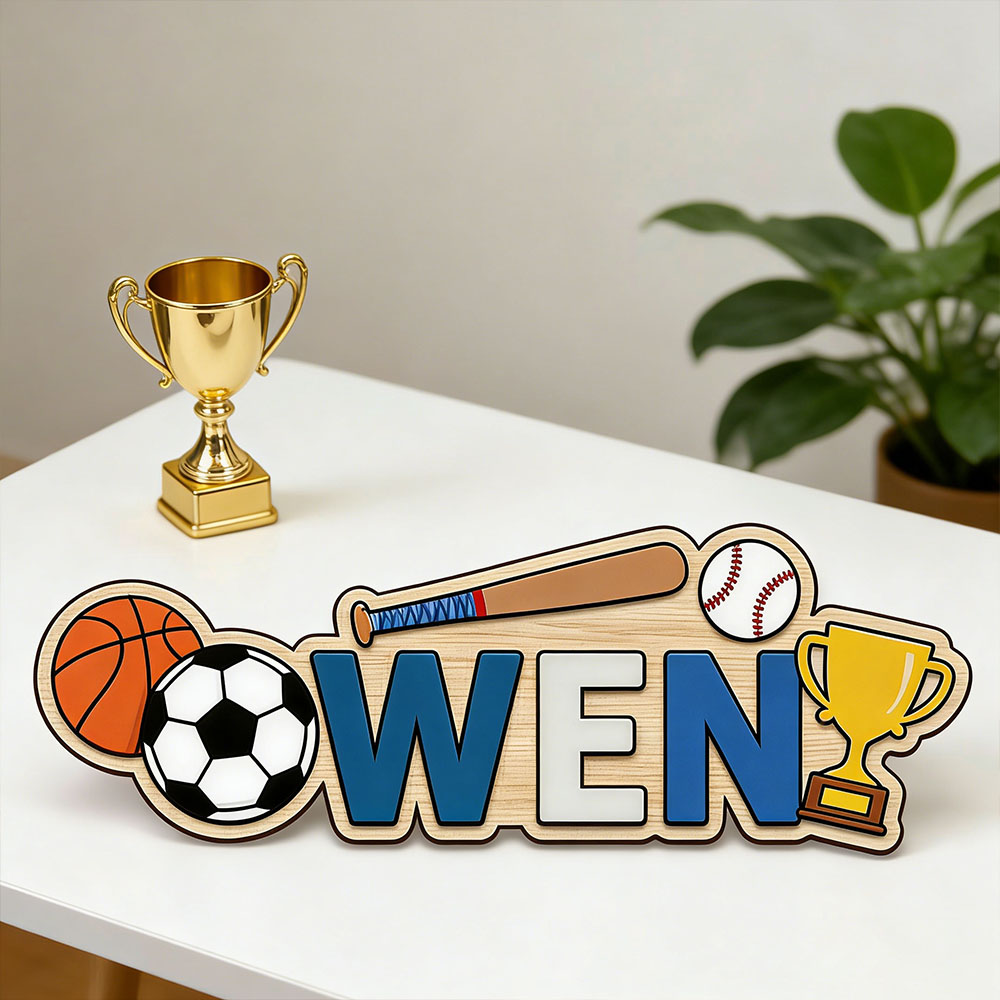 Papan Nama Kayu Bertema Piala  - Baby Nursery Themes Boy ulasan dan harga