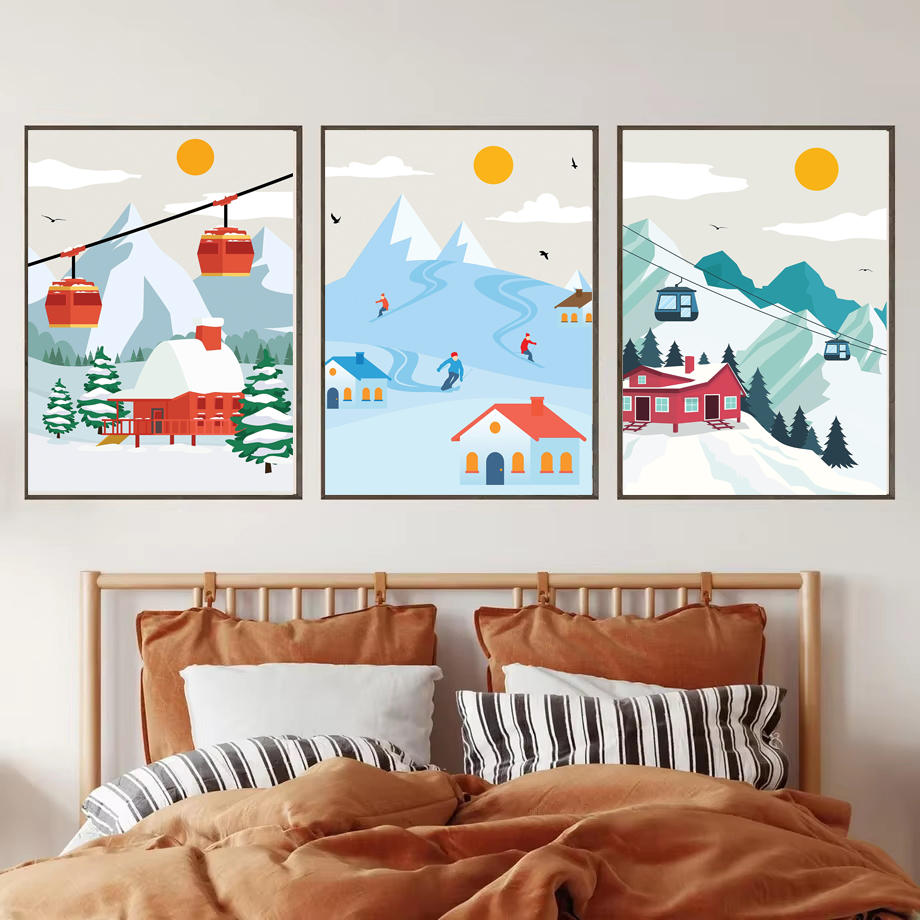 Seni Dinding Kanvas Gunung Ber - Baby Nursery Themes Boy ulasan dan harga