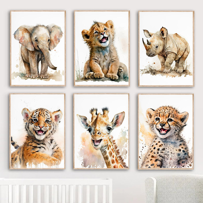 Lukisan Kanvas Seni Dinding He - Baby Zebra Nursery ulasan dan harga