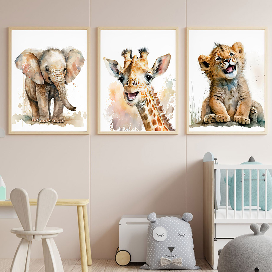 Lukisan Kanvas Seni Dinding He - Baby Zebra Nursery ulasan dan harga