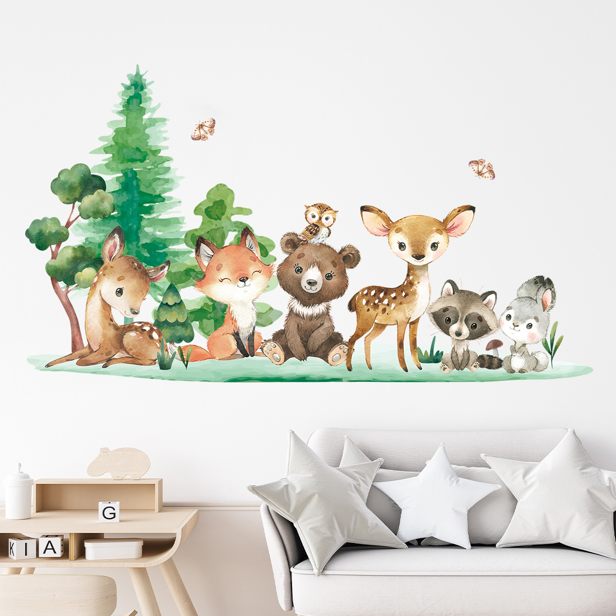 Stiker Dinding Anak-anak Berte - Baby Nursery Forest Theme ulasan dan harga