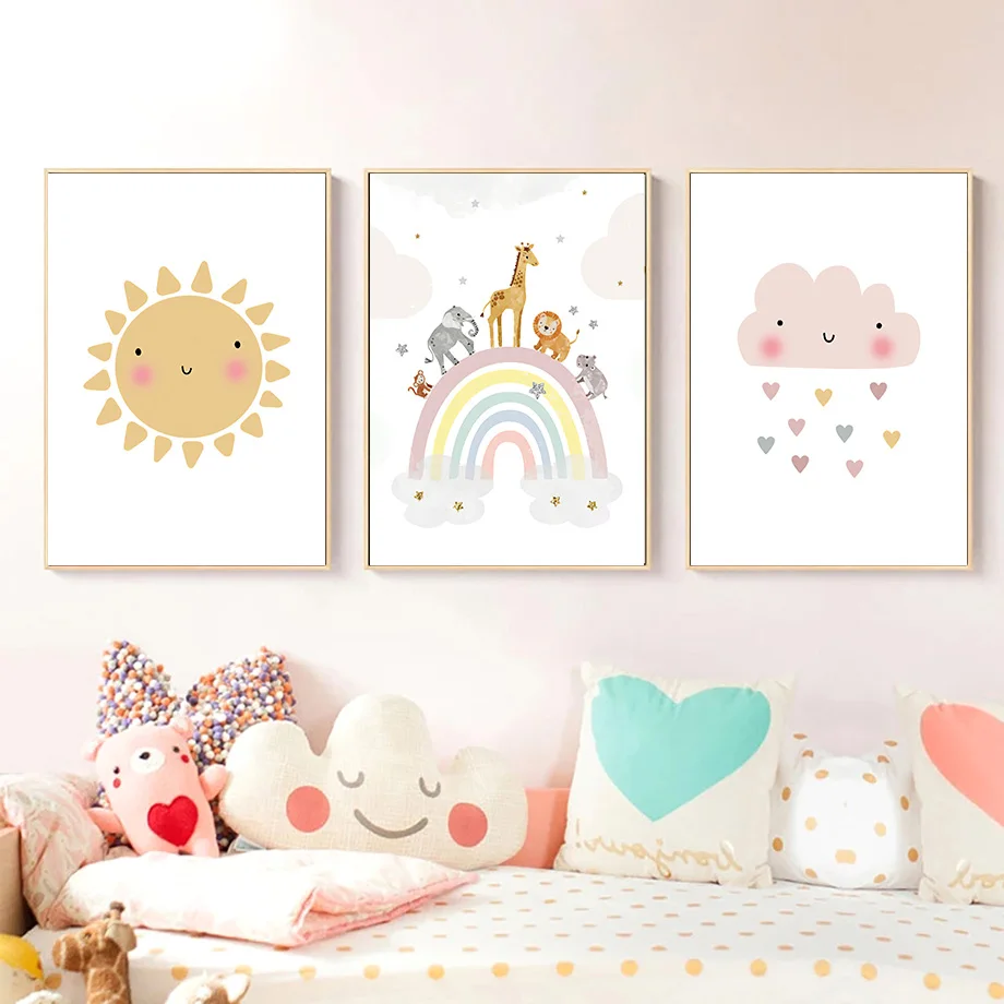 Jerapah Gajah Balon Udara Mata - Baby Nursery Paintings ulasan dan harga