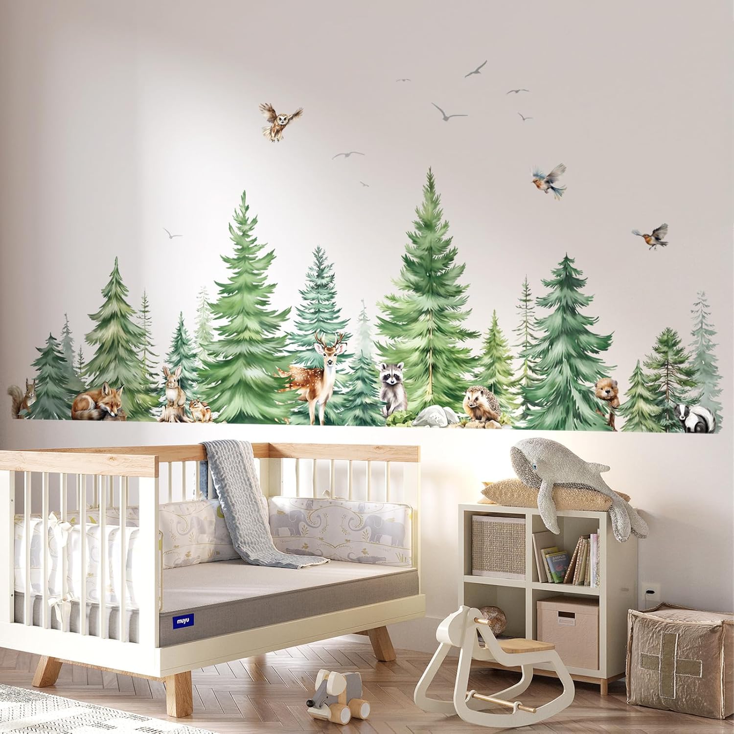 Stiker Dinding Hewan Pohon Pin - Baby Nursery Tree ulasan dan harga