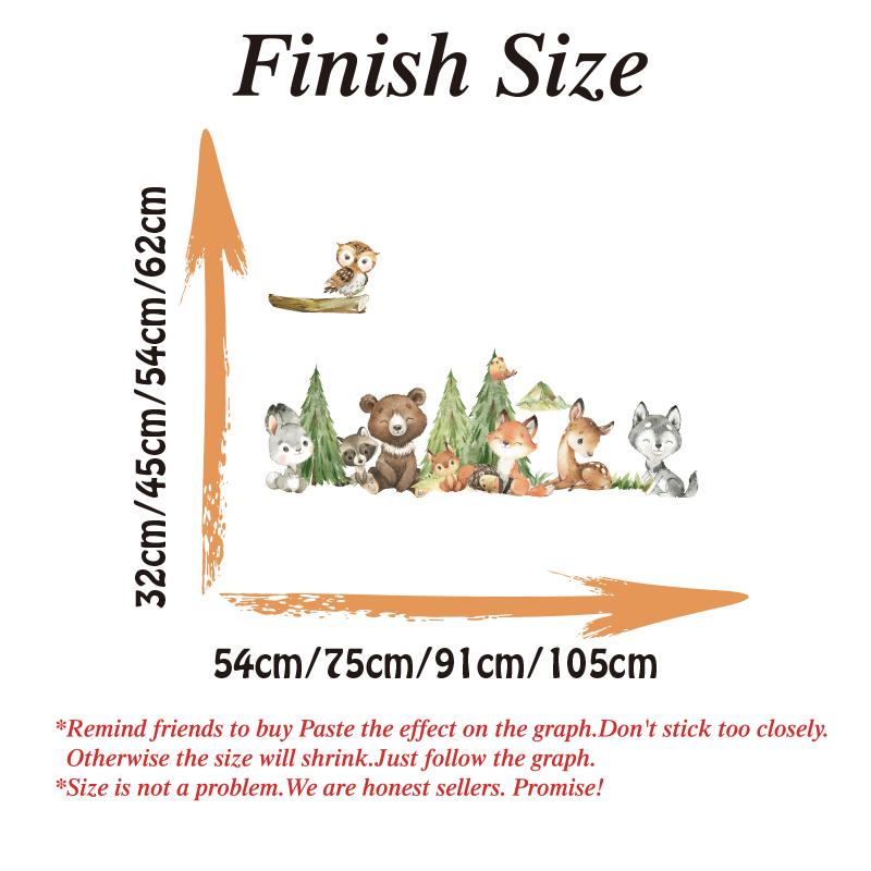 Stiker dinding hewan hutan cat - Baby Nursery Tree ulasan dan harga