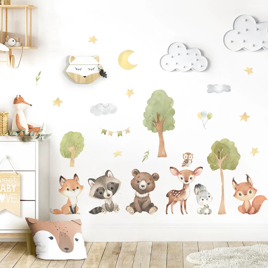 Hutan hewan tema beruang rusa  - Baby Nursery Forest Theme ulasan dan harga
