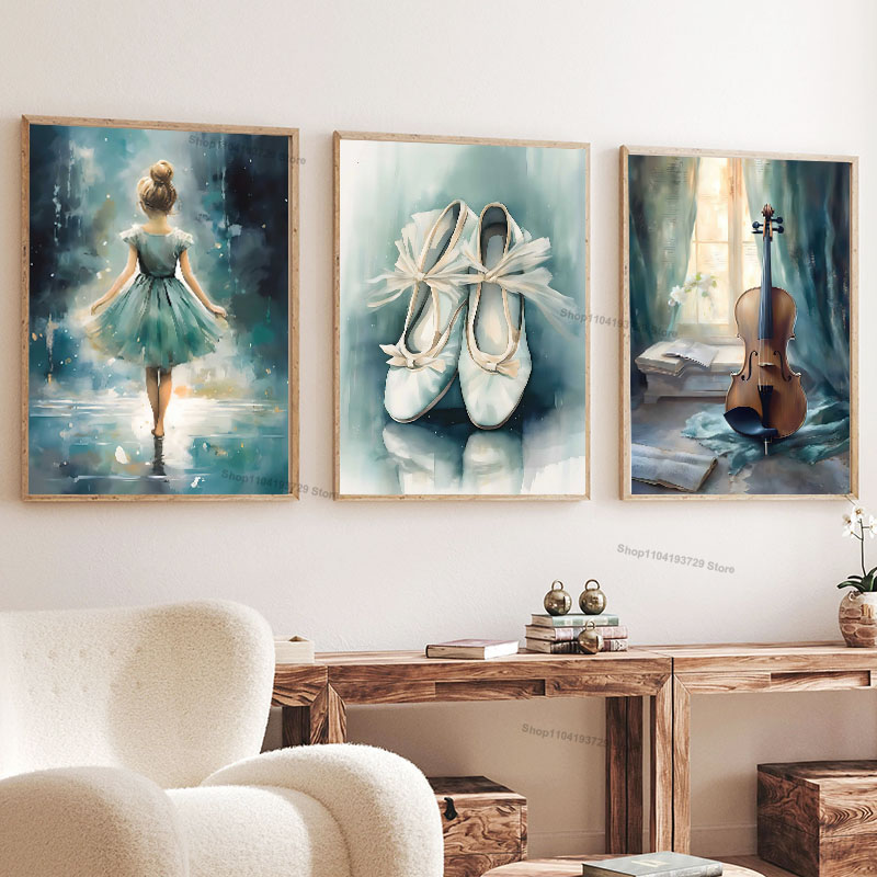 Sepatu Balet Gadis Cat Air Cel - Baby Nursery Paintings ulasan dan harga