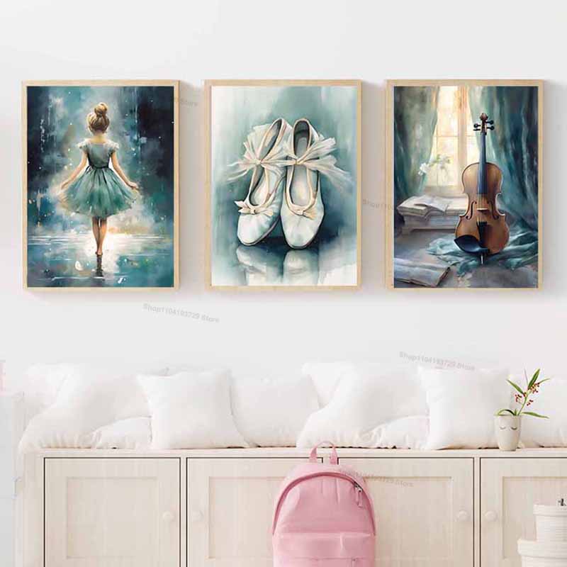Sepatu Balet Gadis Cat Air Cel - Baby Nursery Paintings ulasan dan harga