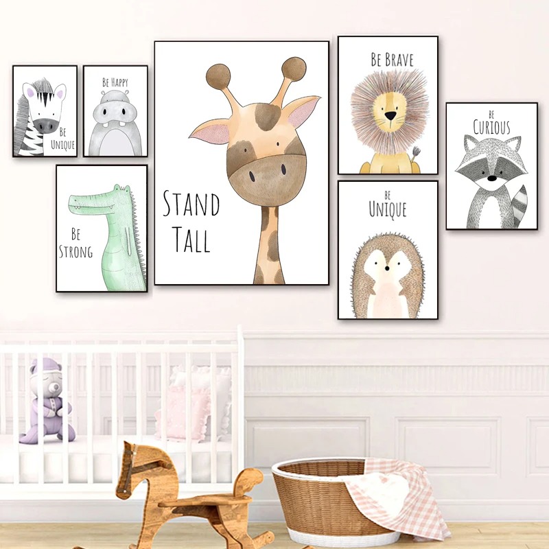 Lukisan Kanvas Hewan Kartun, P - Baby Zebra Nursery ulasan dan harga