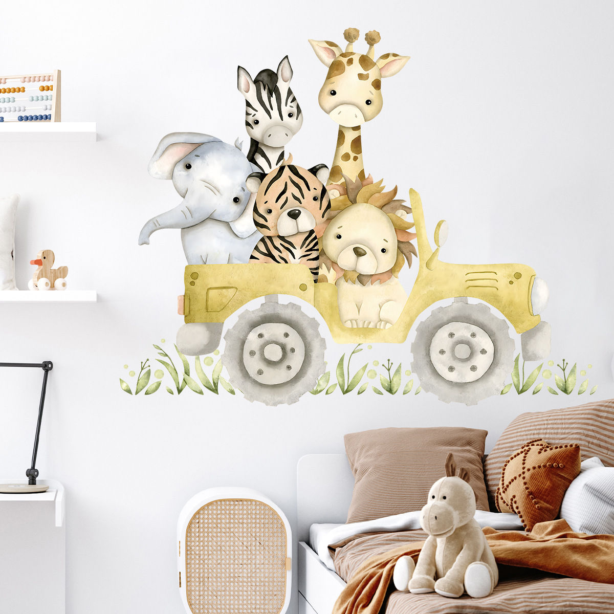 Stiker dinding Jeep gambar hew - Baby Zebra Nursery ulasan dan harga