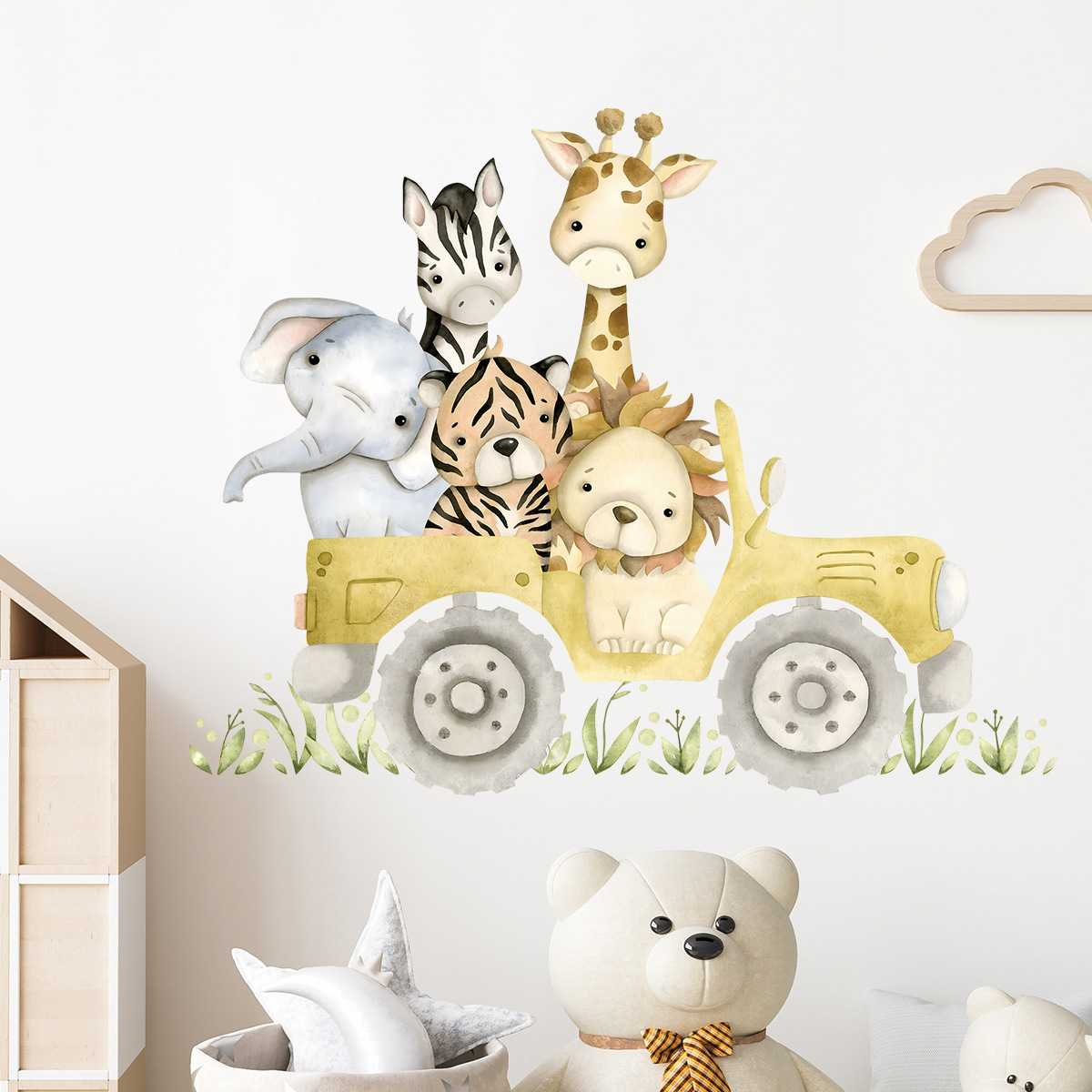 Stiker dinding Jeep gambar hew - Baby Zebra Nursery ulasan dan harga