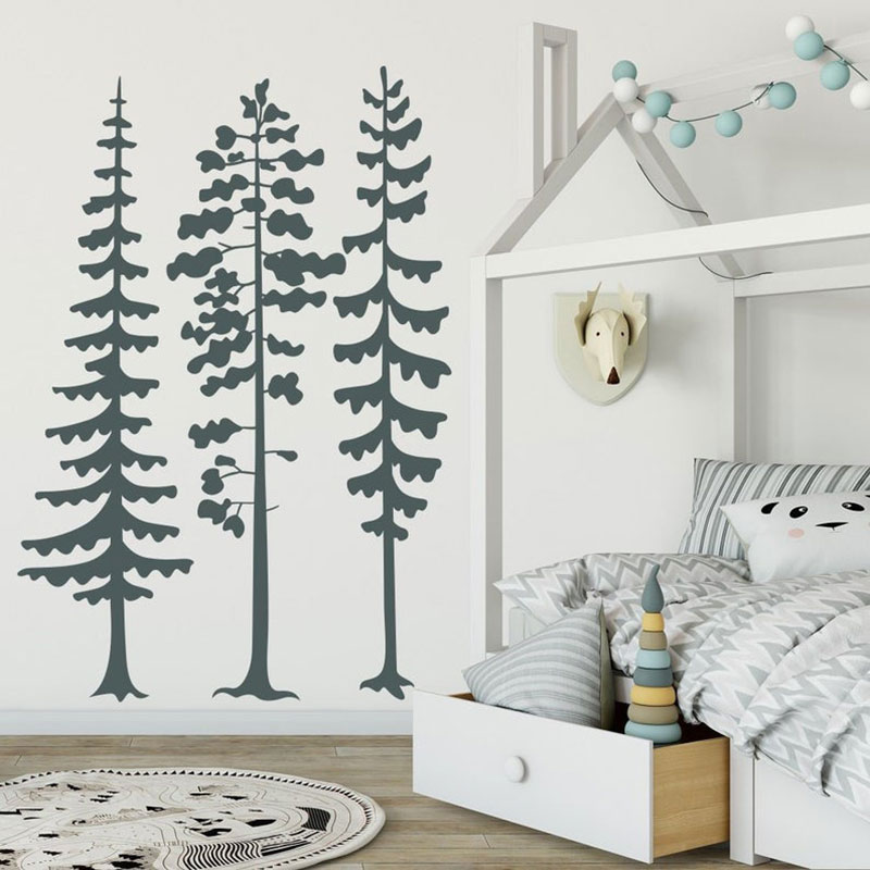 Stiker Dinding Pohon Pinus Hut - Baby Nursery Tree ulasan dan harga