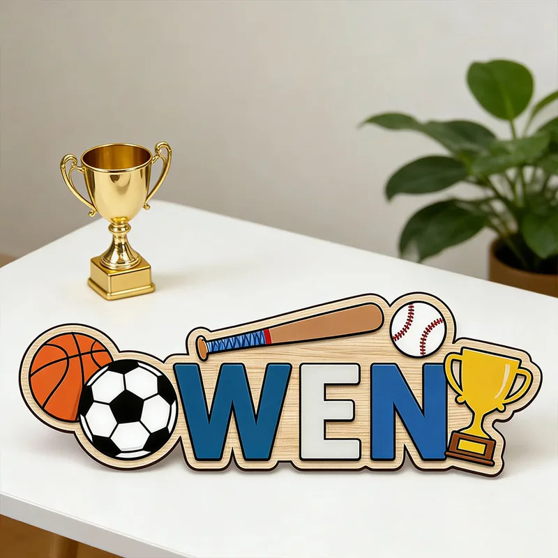 Papan Nama Kayu Bertema Piala  - Baby Nursery Themes Boy ulasan dan harga