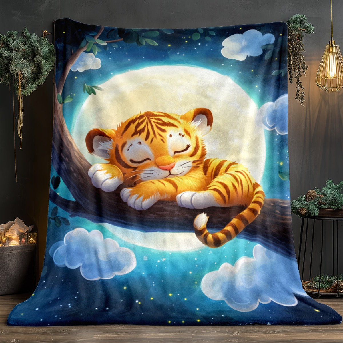 Harimau tidur yang lucu di cab - Baby Nursery Tree ulasan dan harga