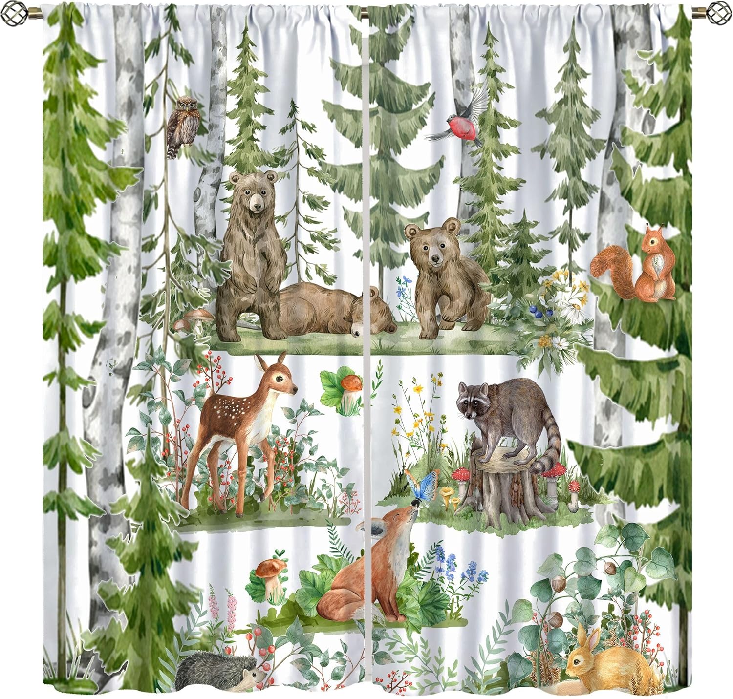 Tirai Hewan Hutan untuk Anak-A - Baby Nursery Tree ulasan dan harga