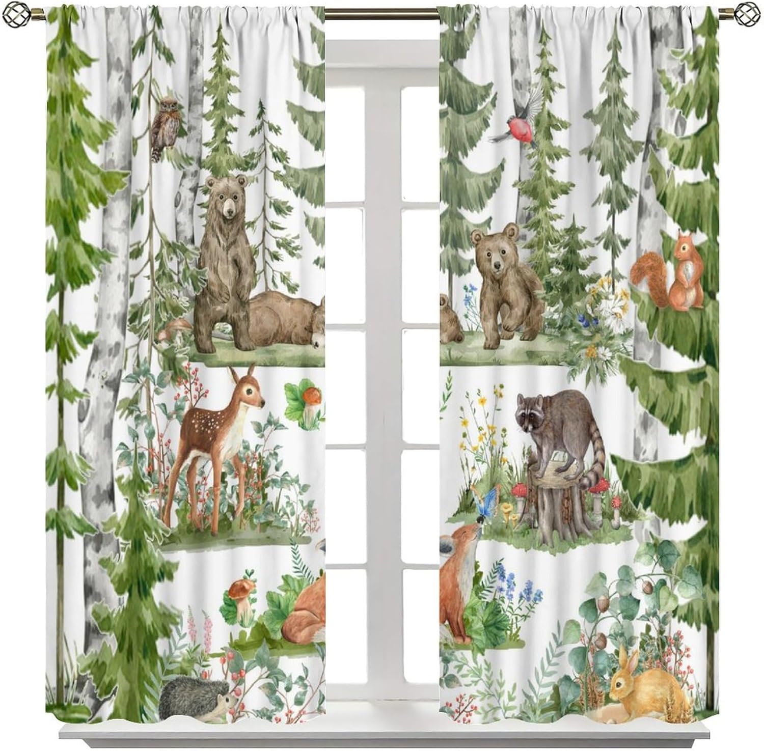 Tirai Hewan Hutan untuk Anak-A - Baby Nursery Tree ulasan dan harga