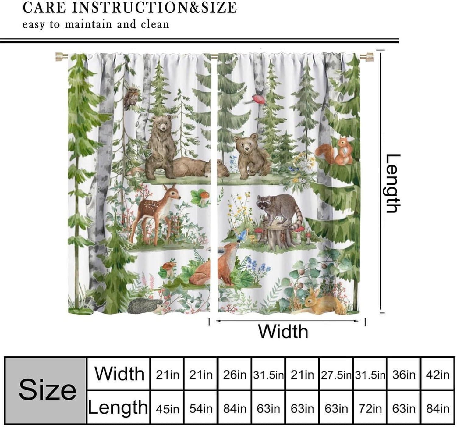 Tirai Hewan Hutan untuk Anak-A - Baby Nursery Tree ulasan dan harga