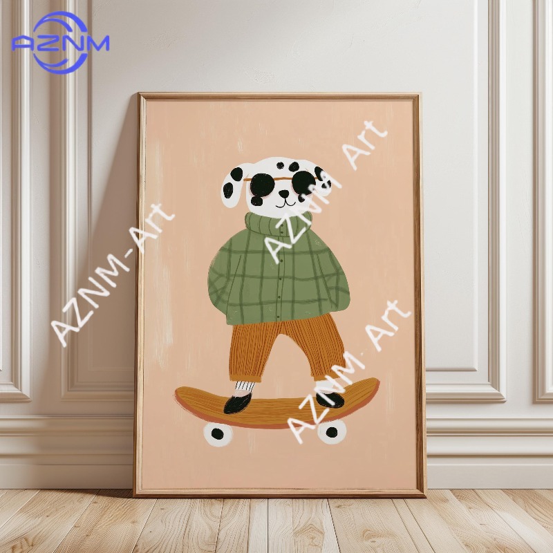 1 Buah Poster Skateboard Hewan - Baby Nursery Paintings ulasan dan harga
