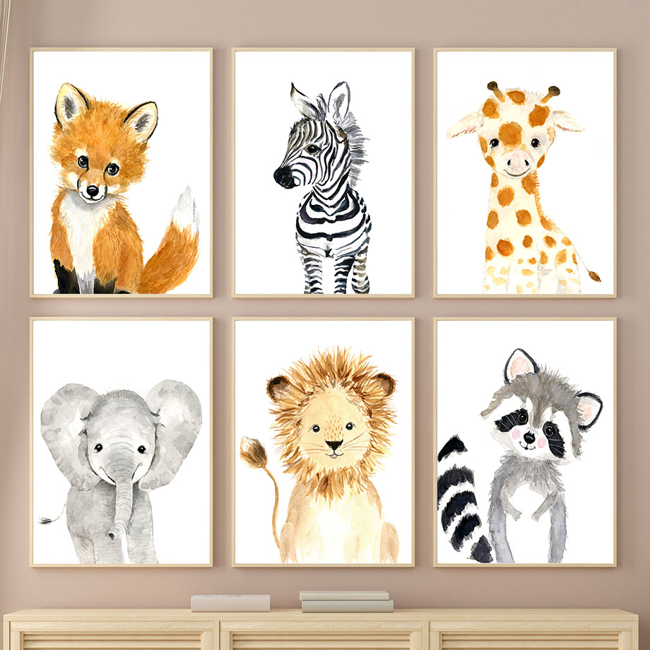 Poster Kamar Bayi Boho Rakun G - Baby Zebra Nursery ulasan dan harga
