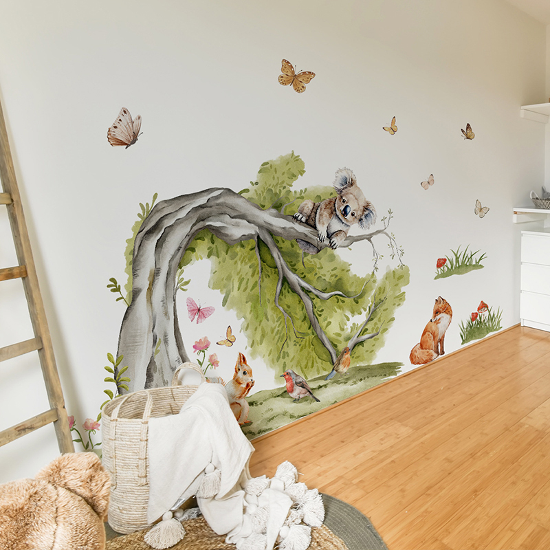 Stiker Dinding Hewan Pohon Bes - Baby Nursery Tree ulasan dan harga