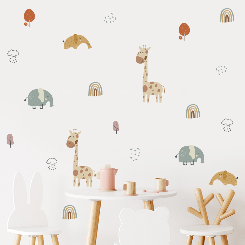 Kartun Jerapah Gajah Hewan Sti - Baby Nursery Tree ulasan dan harga