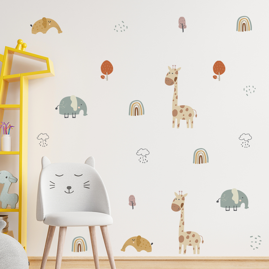 Kartun Jerapah Gajah Hewan Sti - Baby Nursery Tree ulasan dan harga