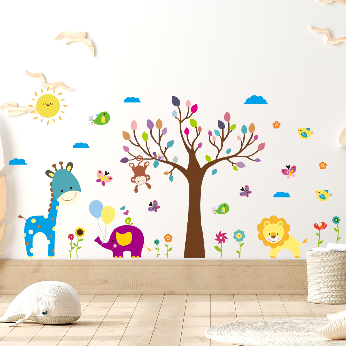 Stiker dinding kartun grafiti  - Baby Nursery Tree ulasan dan harga