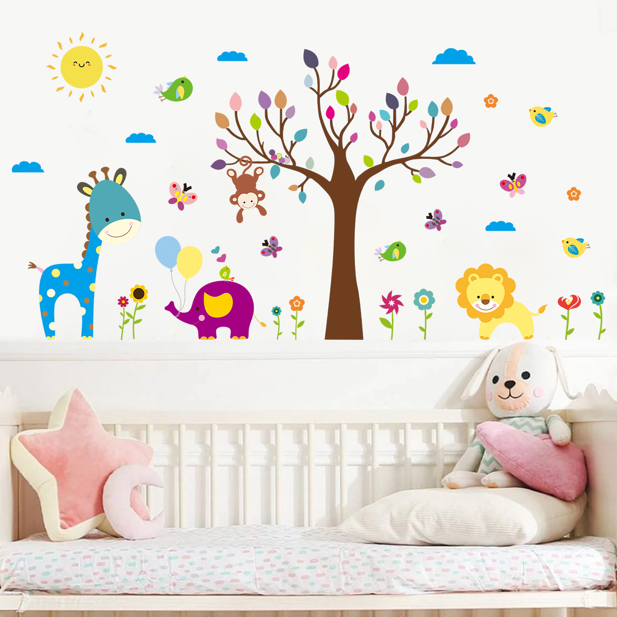 Stiker dinding kartun grafiti  - Baby Nursery Tree ulasan dan harga