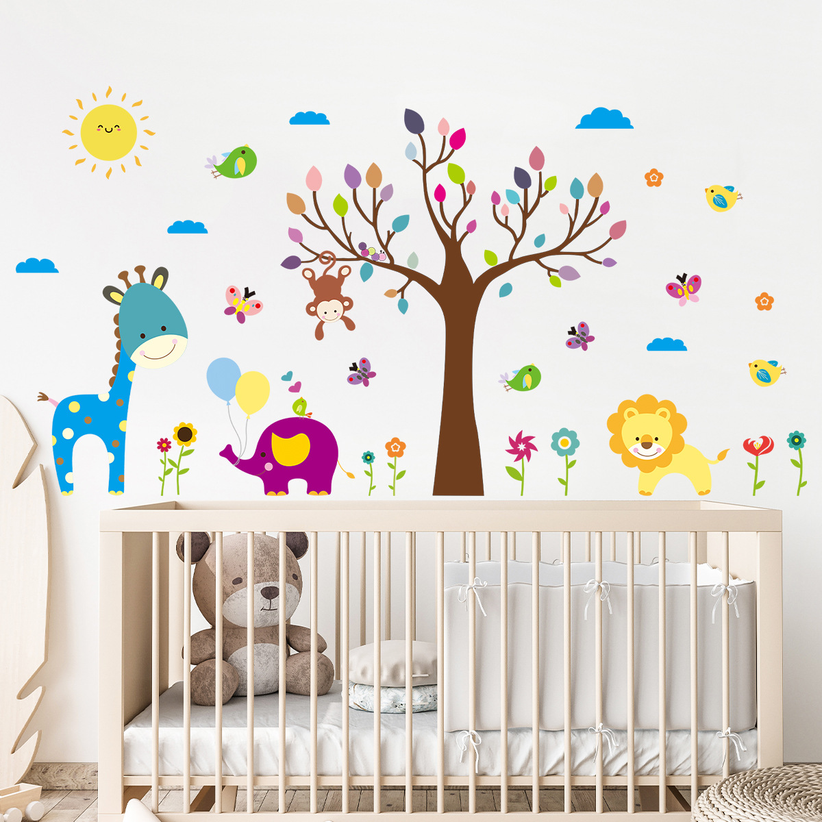 Stiker dinding kartun grafiti  - Baby Nursery Tree ulasan dan harga