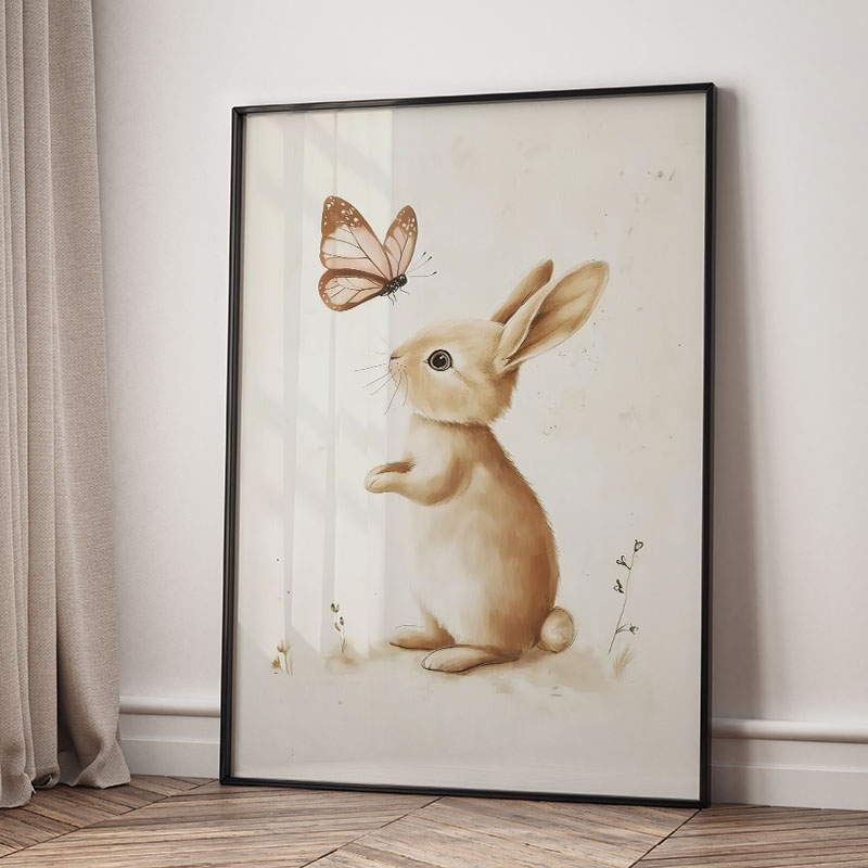 Poster Hewan Beruang Kelinci R - Baby Nursery Paintings ulasan dan harga